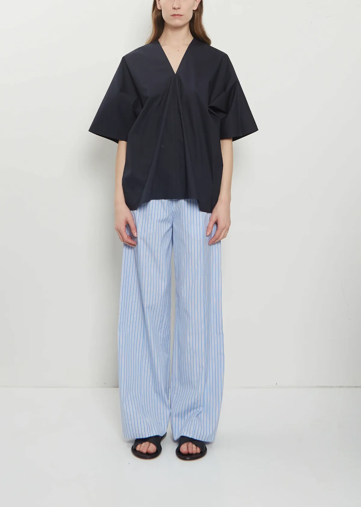 Striped Cotton Popeline Pants by Plan C