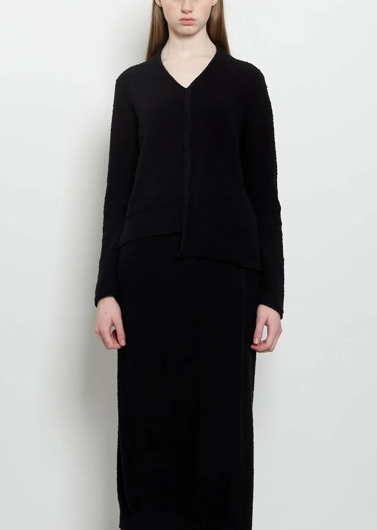 Cotton Boucle V-Neck Sweater by Lauren Manoogian