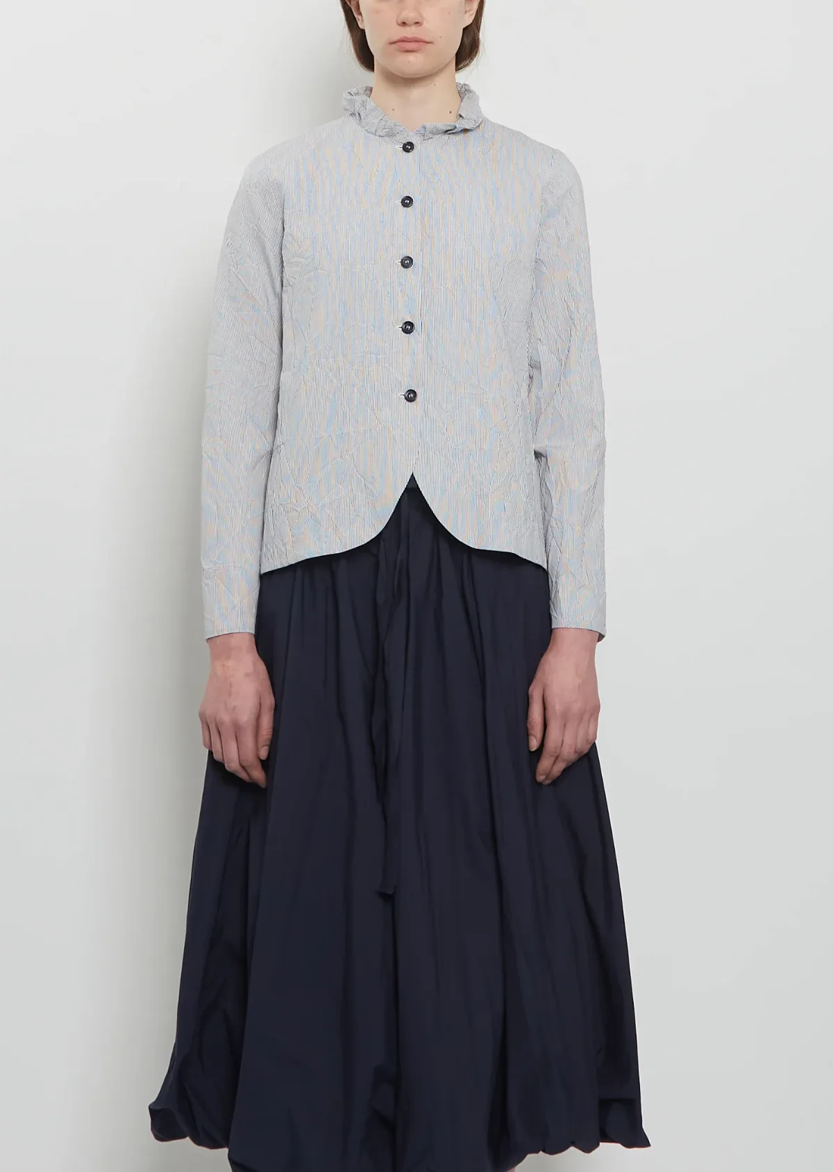 Crinkle Taffeta Ruffle Collar Jacket by Apuntob
