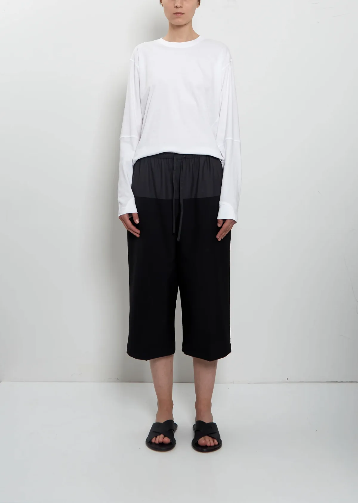 Cropped Drawstring Wool Pant by 6397