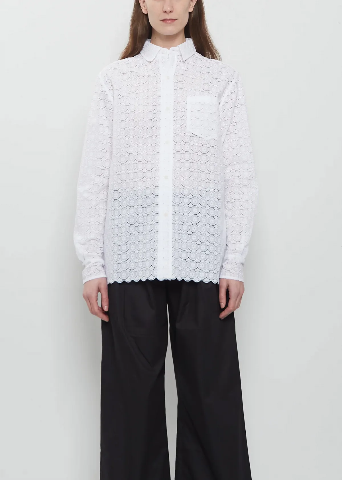 Pablo Unlined Flower Lace Cotton Shirt by Meta Campania Collective