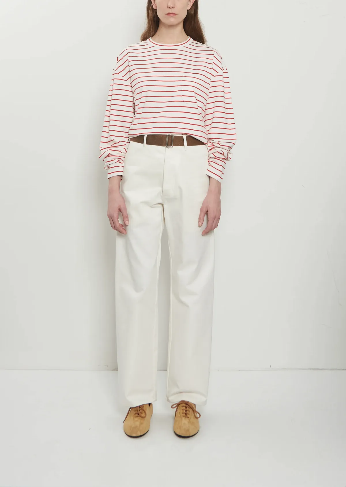 Belt Cotton Drill Trousers by Plan C