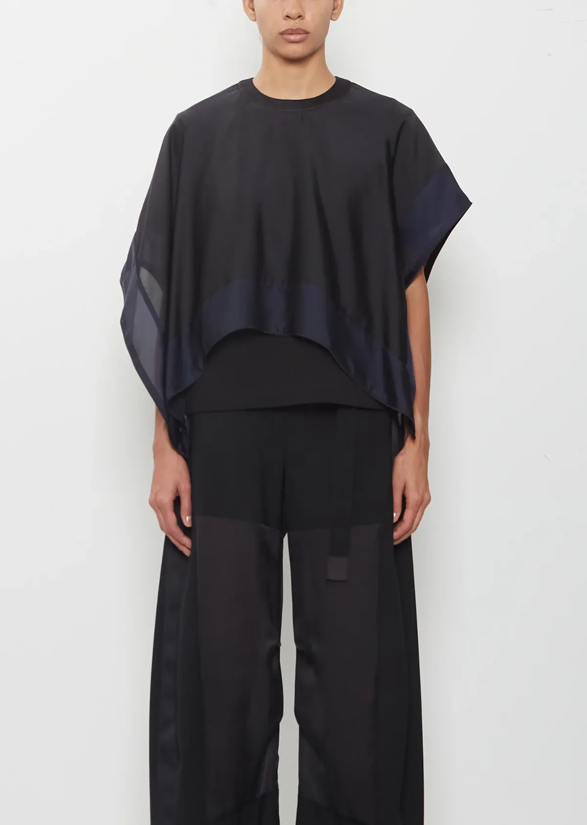 Satin x Cotton Jersey T-Shirt by Sacai