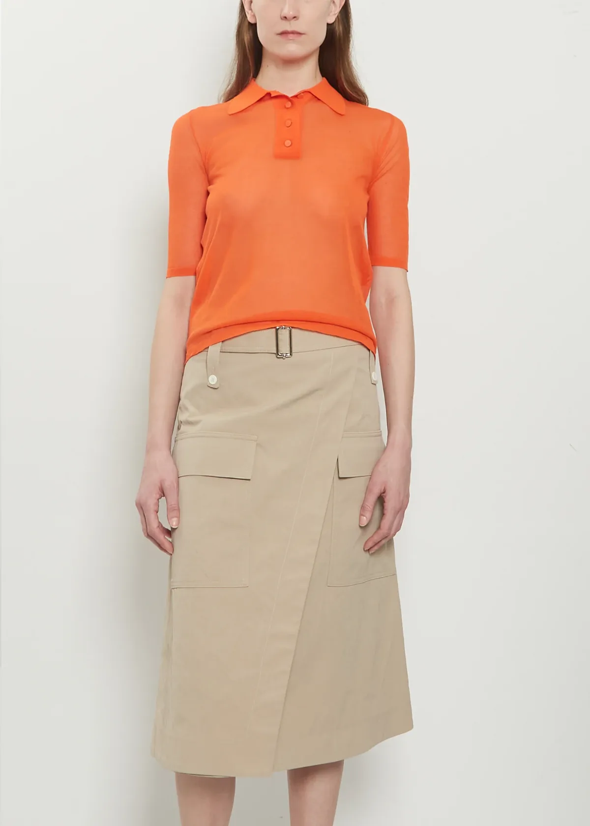 Intarsia Cotton Polo Shirt by Plan C
