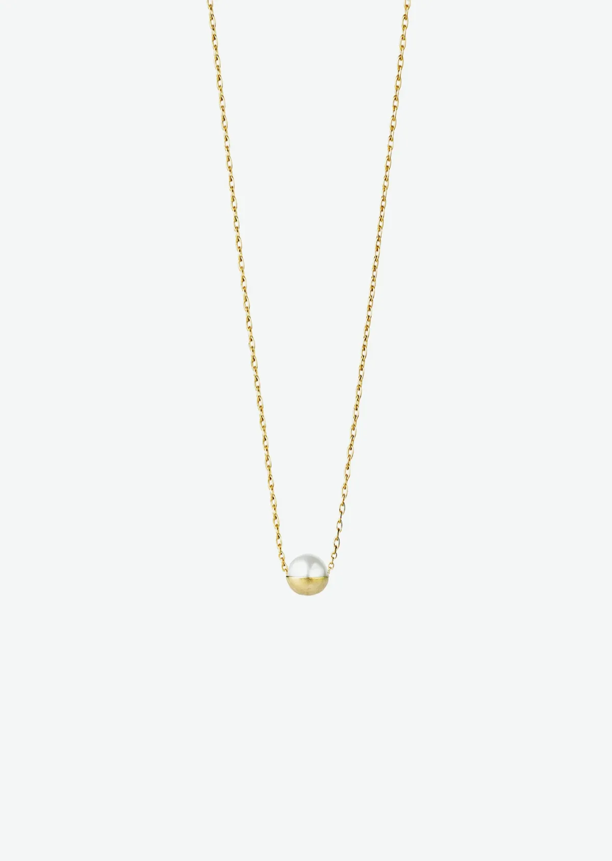Half Pearl Necklace 18K Yellow Gold by Shihara