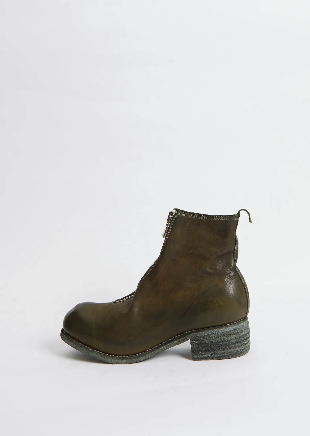 Leather Front Zip Boot PL1 by Guidi