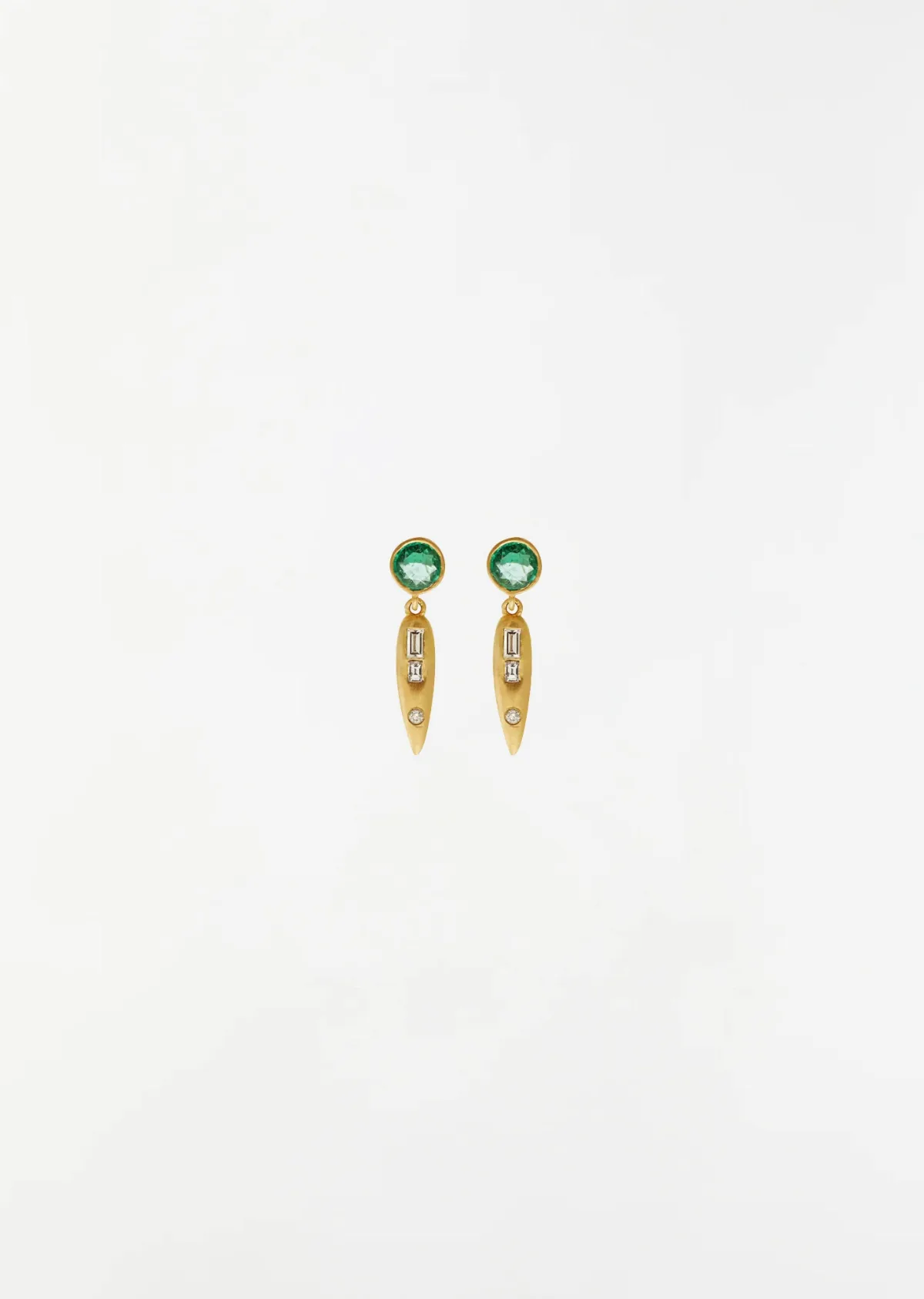 Grass Beam Earrings 18k Yellow Gold by Ileana Makri