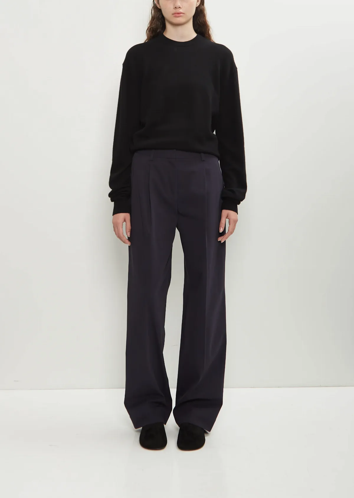 Cotton Slanted Pocket Trousers by Totême