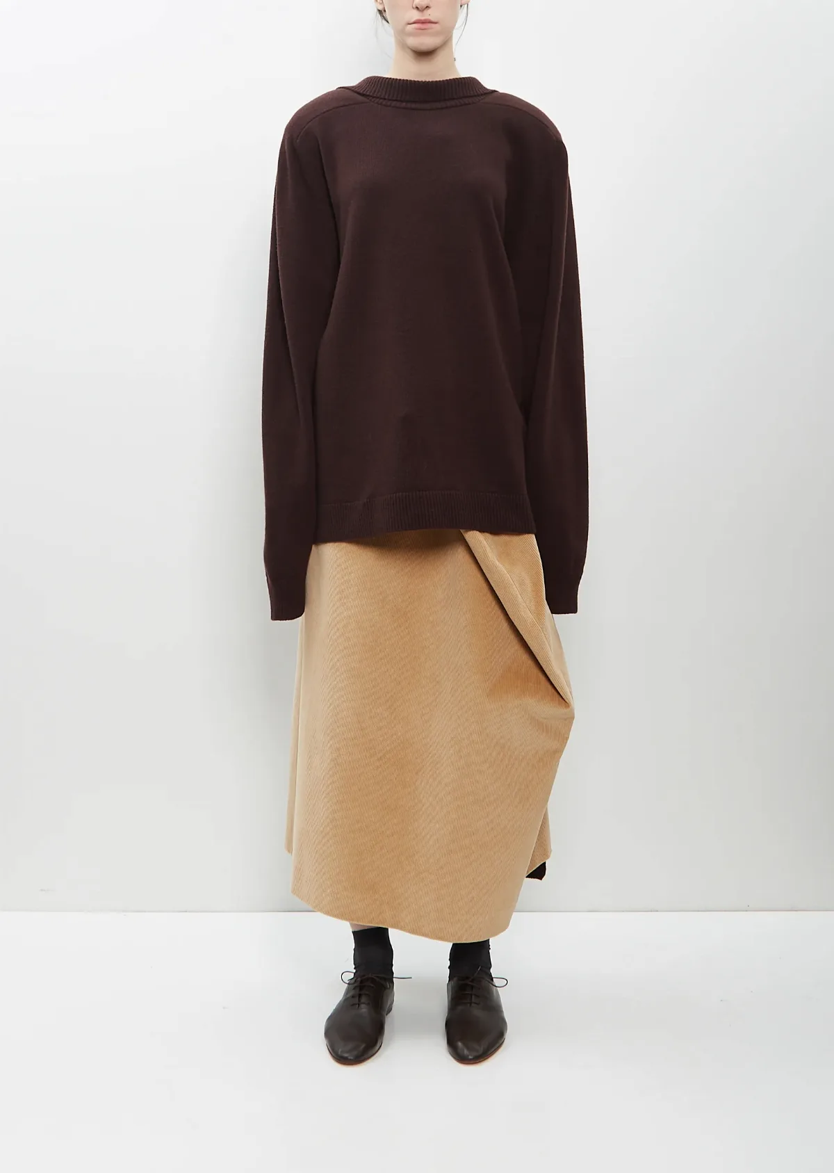 Cotton Corduroy Straight Skirt by Marie Adam Leenaerdt