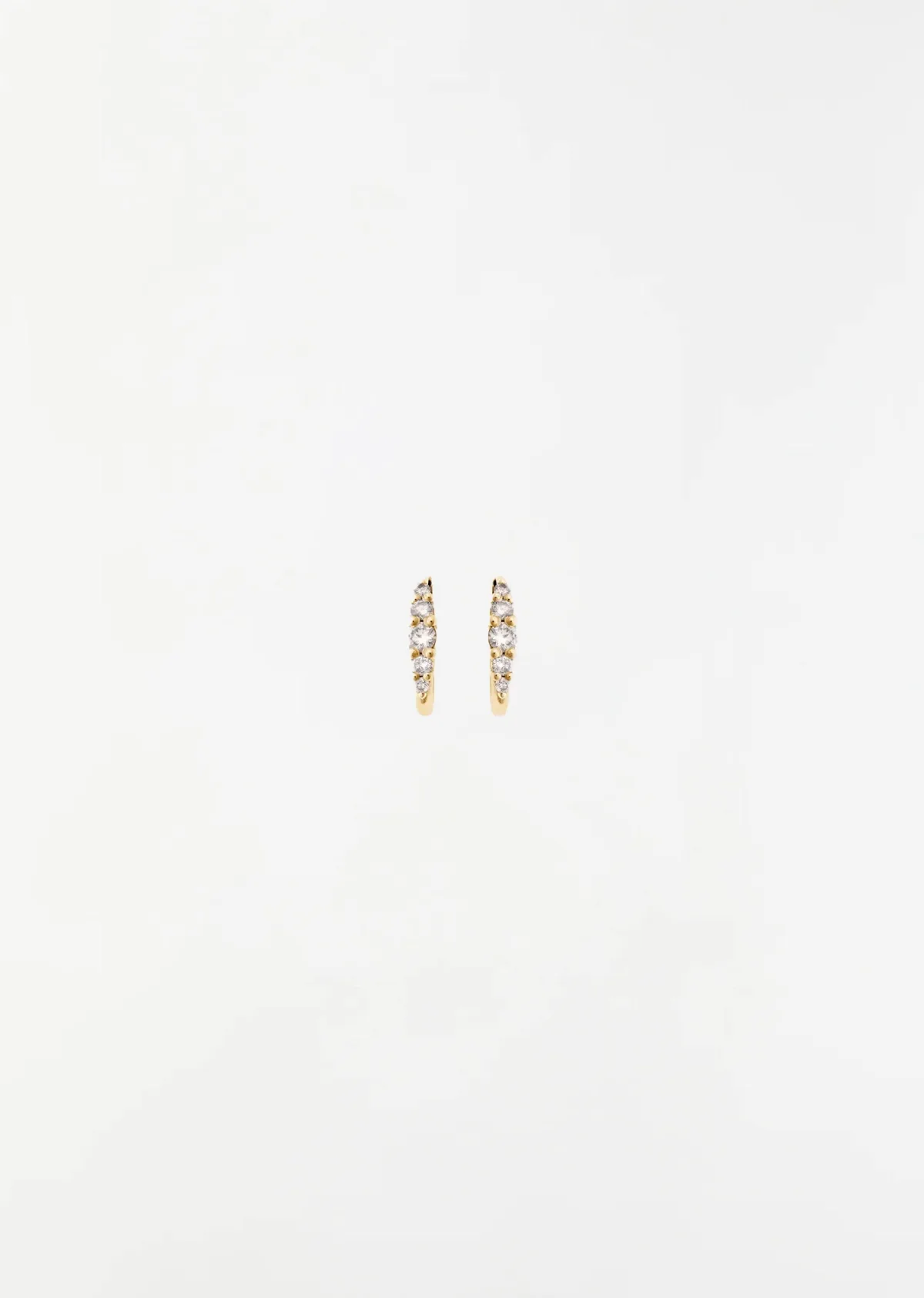 Diamond Rivulet Medium Oval Hoops 14k Yellow Gold by Ileana Makri