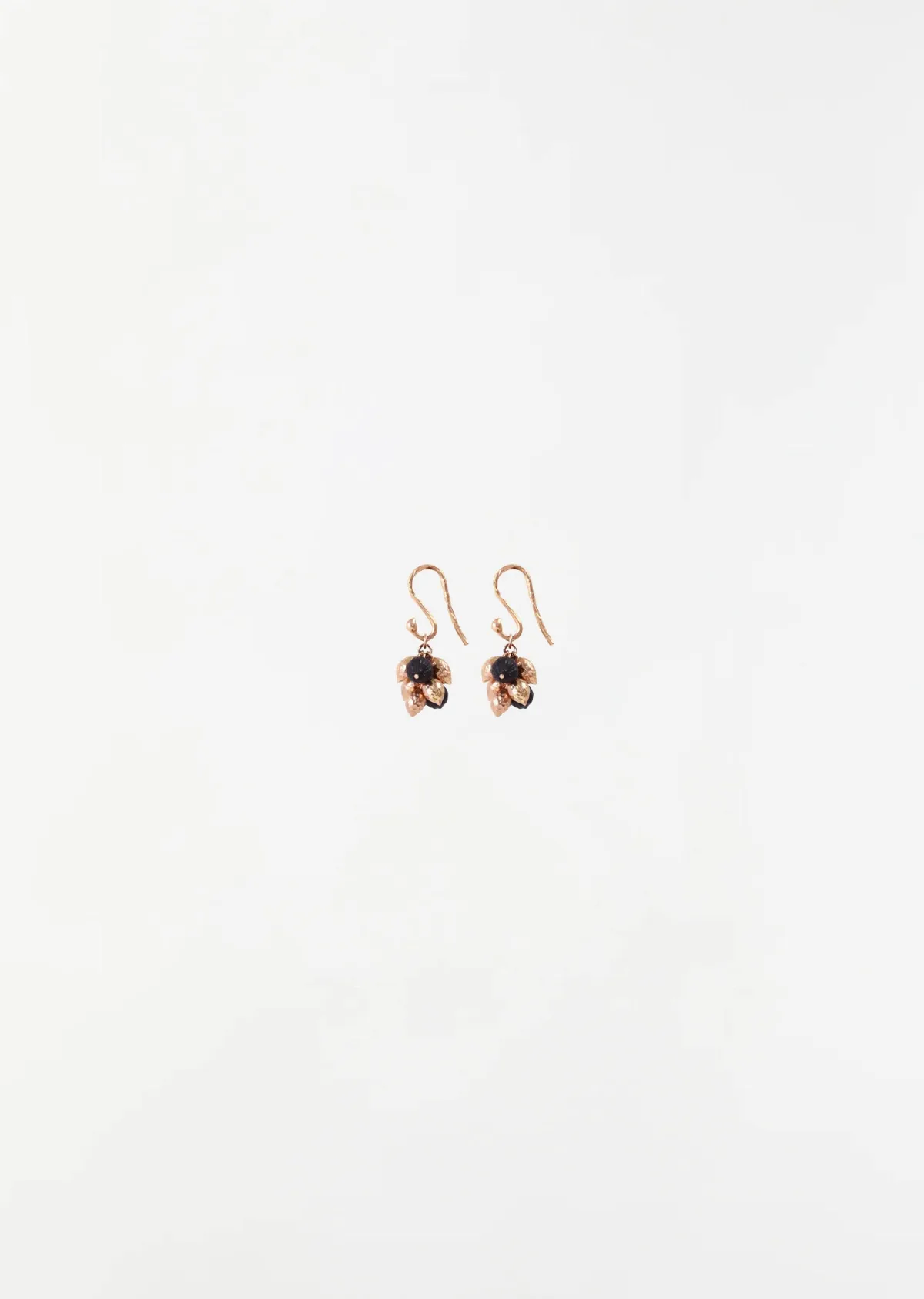 Sea Kale Seeds and Ebony Peppercorns Earrings 18k Rose Gold by Mira Stella