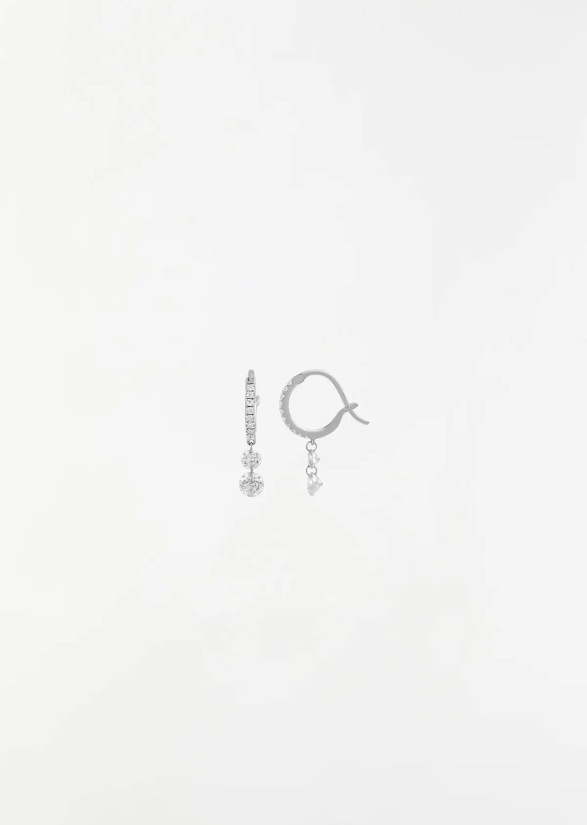 Set Free WG Diamonds Duo Mini Hoops 0.70 Cts 18K White Gold