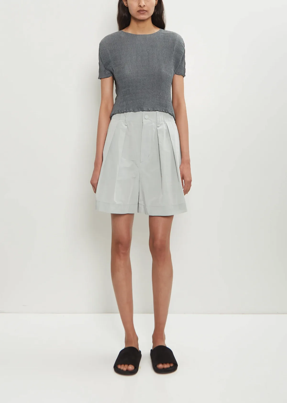 Crumpled Technical Cotton U Pants by Issey Miyake