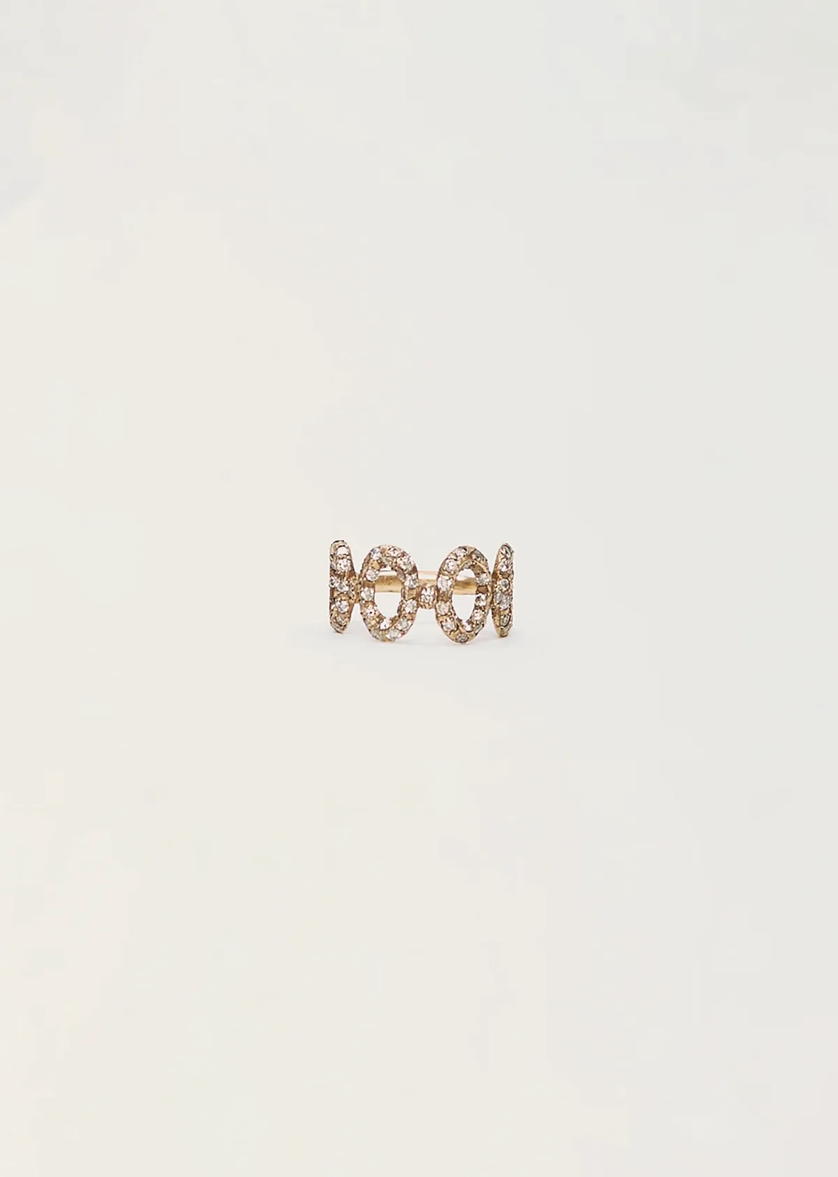 VSL Melee Oval Chain Ring 18k YG by Noguchi Bijoux