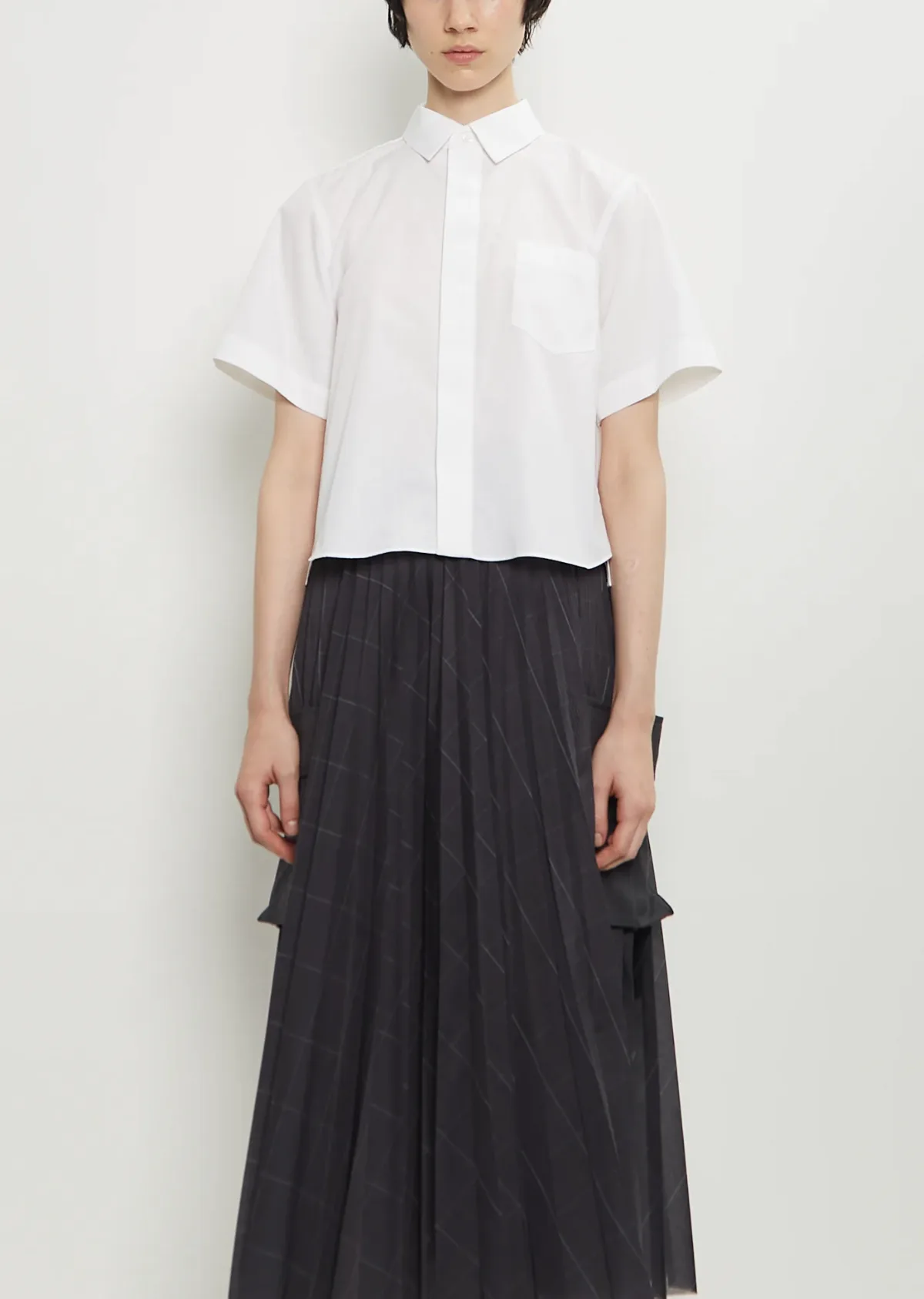 Cotton Blend Poplin Shirt by Sacai
