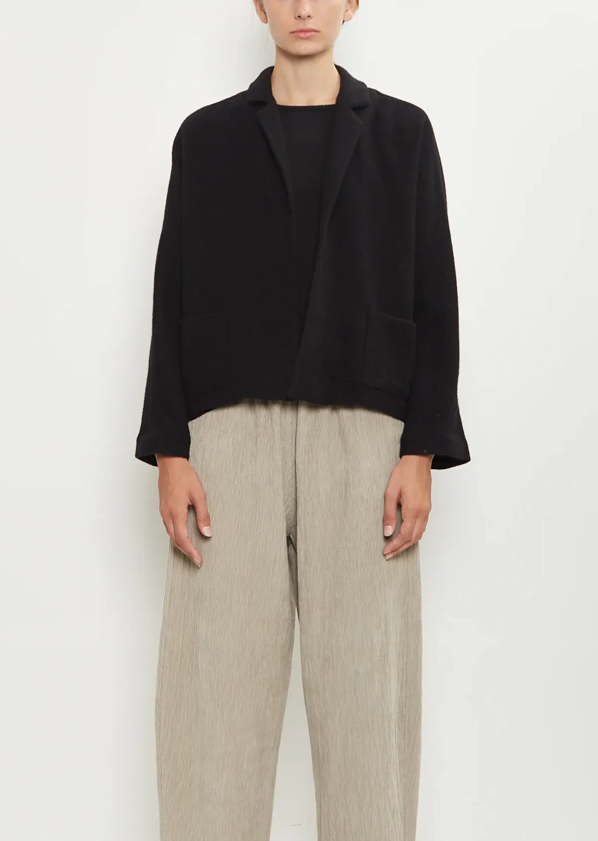Linen Cashmere Short Open Jacket