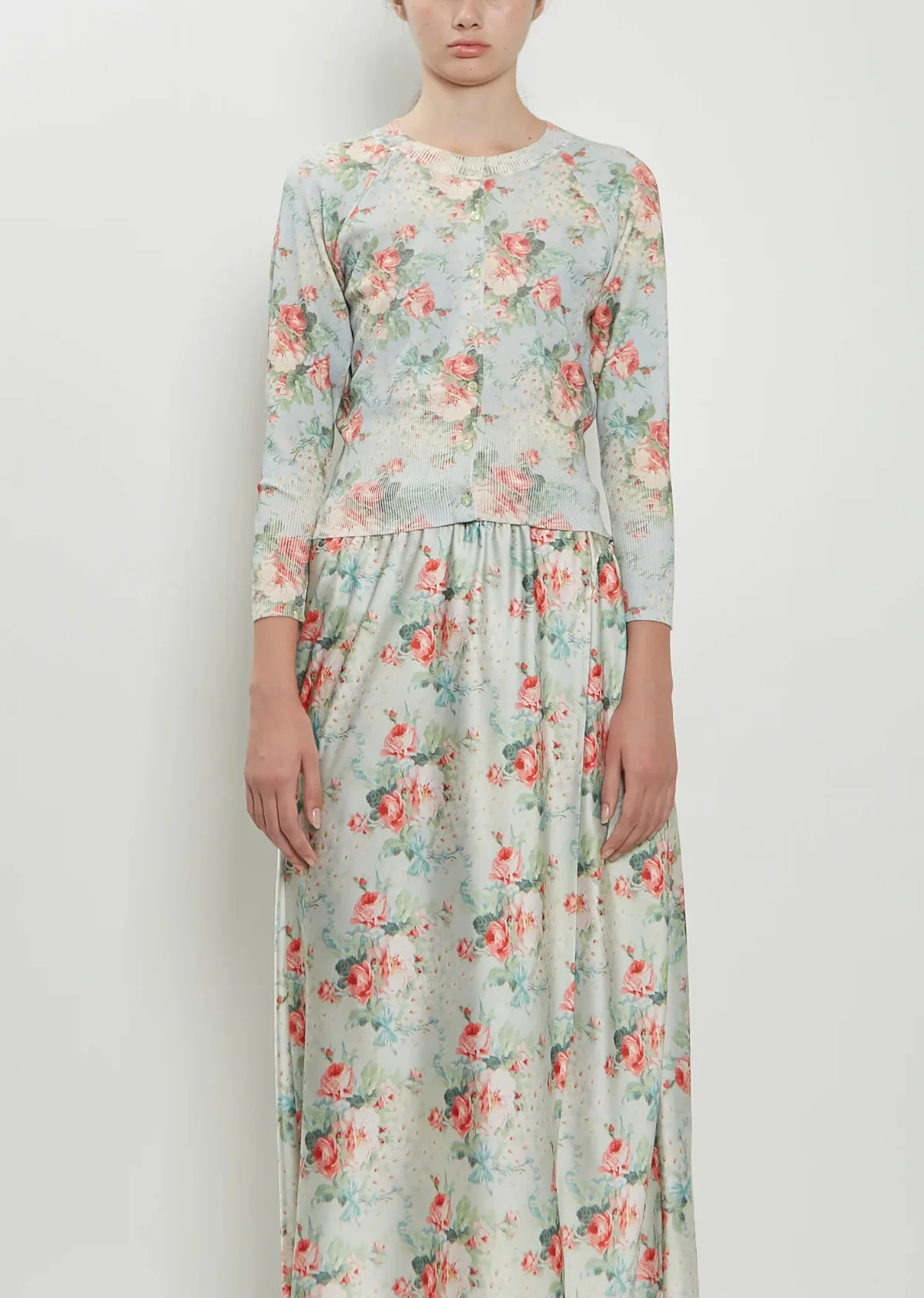 Shrunked Floral Knit Cardigan by Simone Rocha
