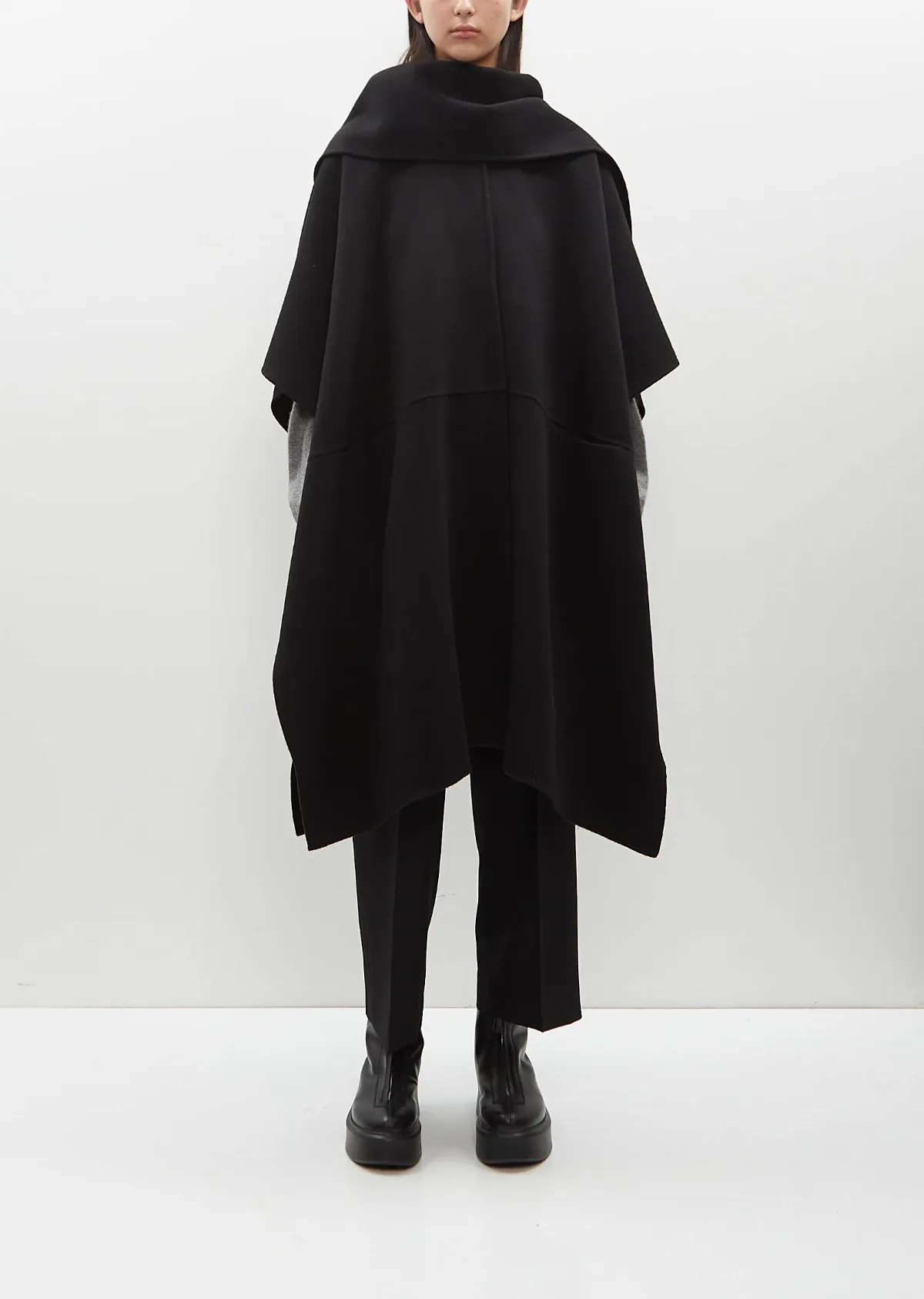 Wool Double Scarf Coat by Totême