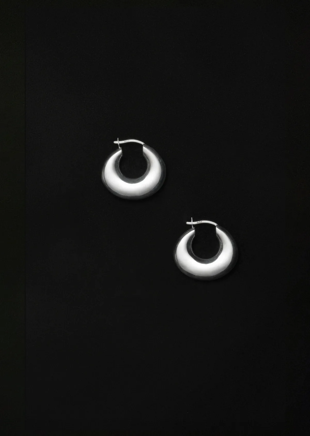 Discus Silver Hoops by Sophie Buhai