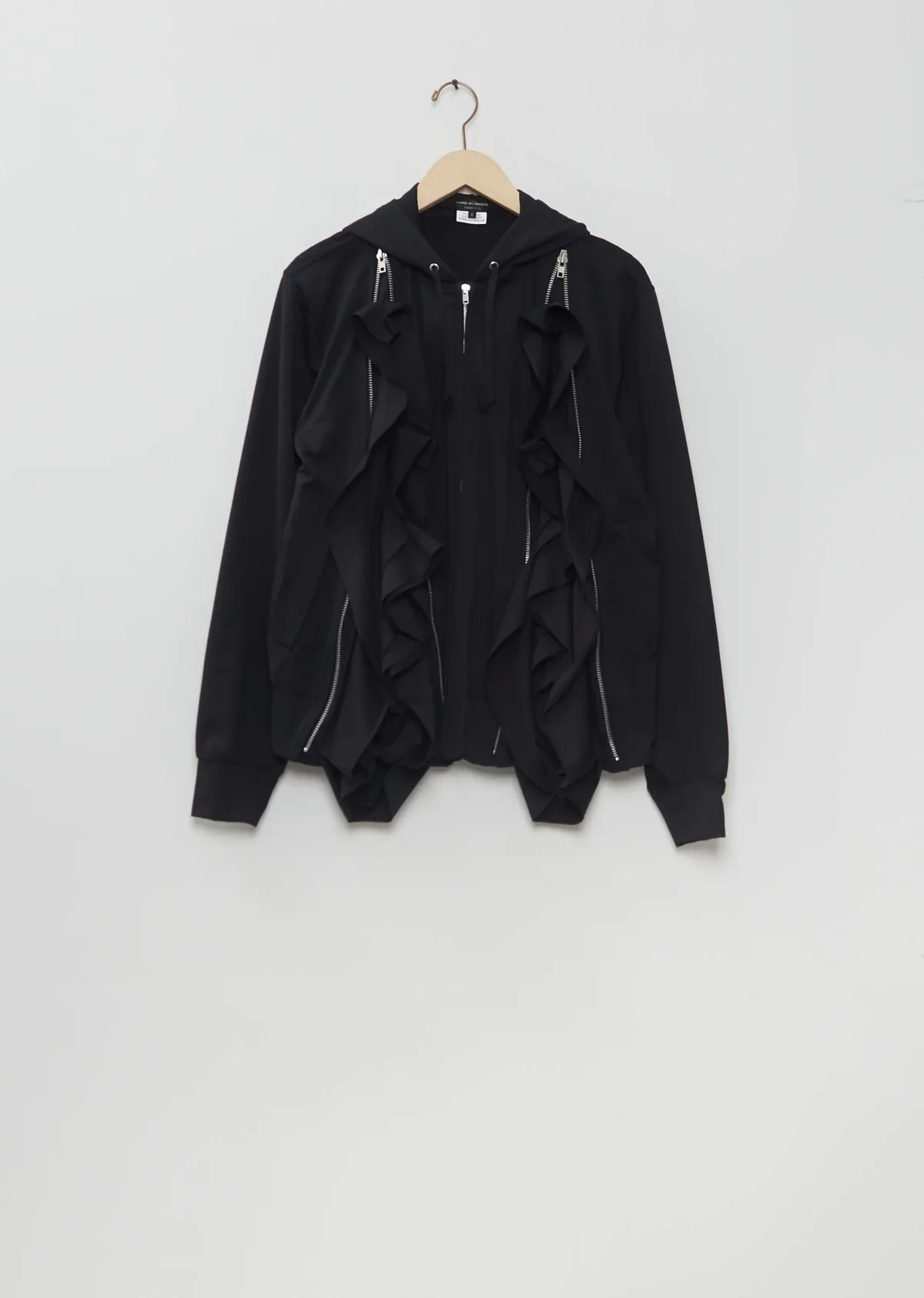 Homme Plus Ruffle Trim Zip-Up Hoodie by Comme des Garçons