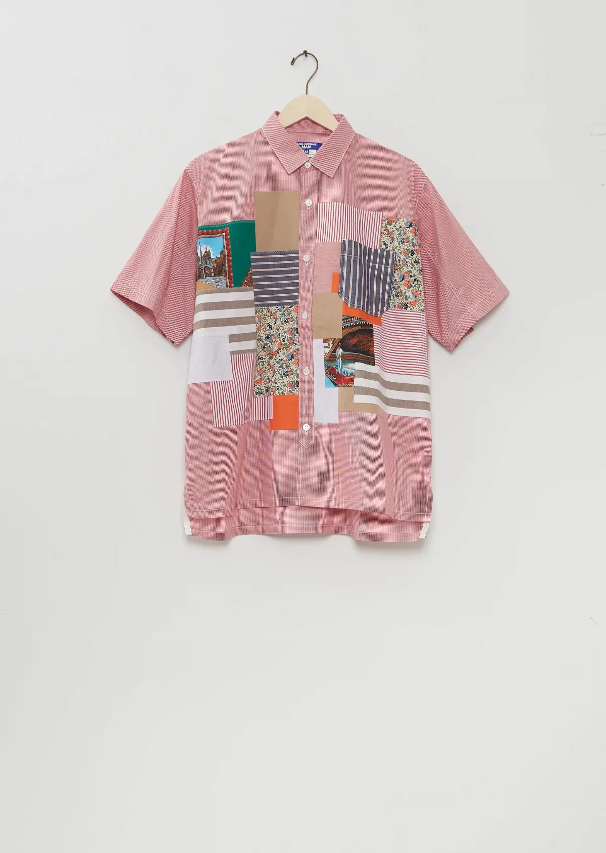 Cotton Nylon Check Patchwork Mix Shirt by Junya Watanabe Man