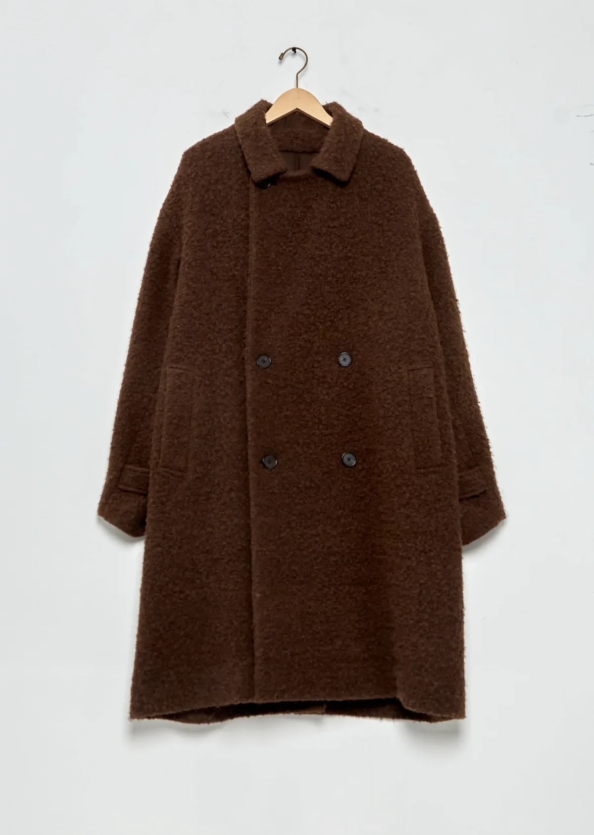 Alpaca Blend Pile Trench Coat by Apresse