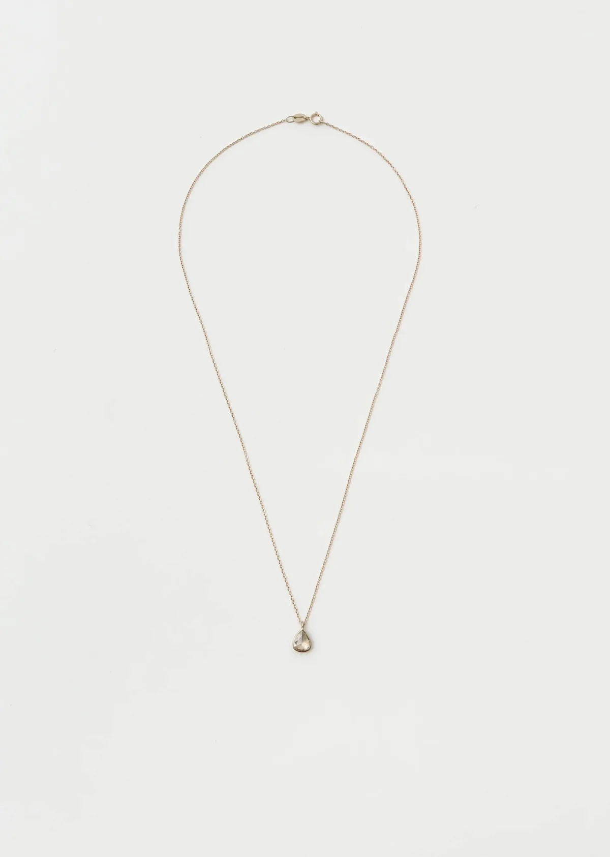 Gwyneth Champagne Diamond Pendant Necklace 18k White Gold / WG Chain - Size 42