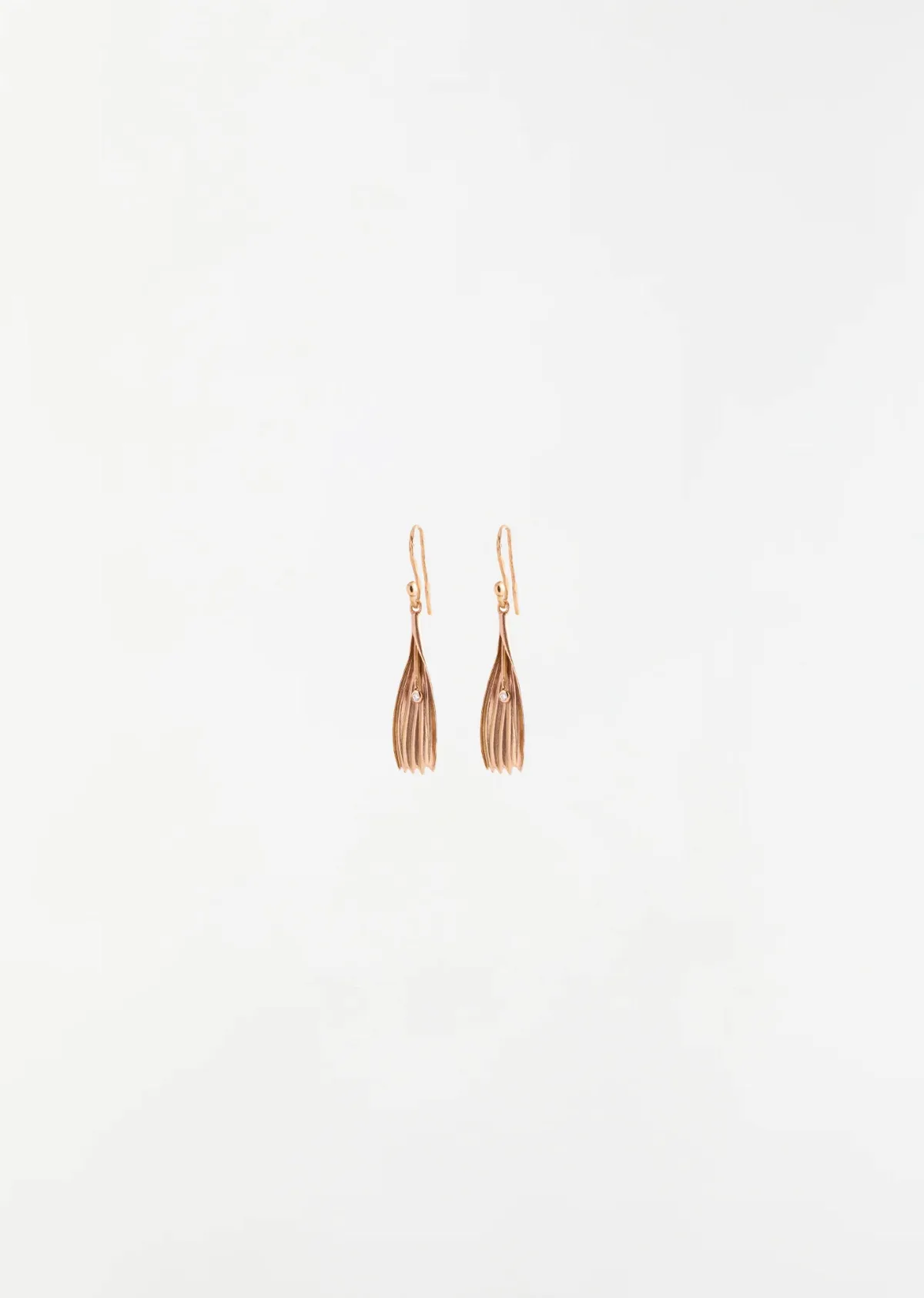 Chicory Petal Diamond Earrings 18k Gold by Mira Stella
