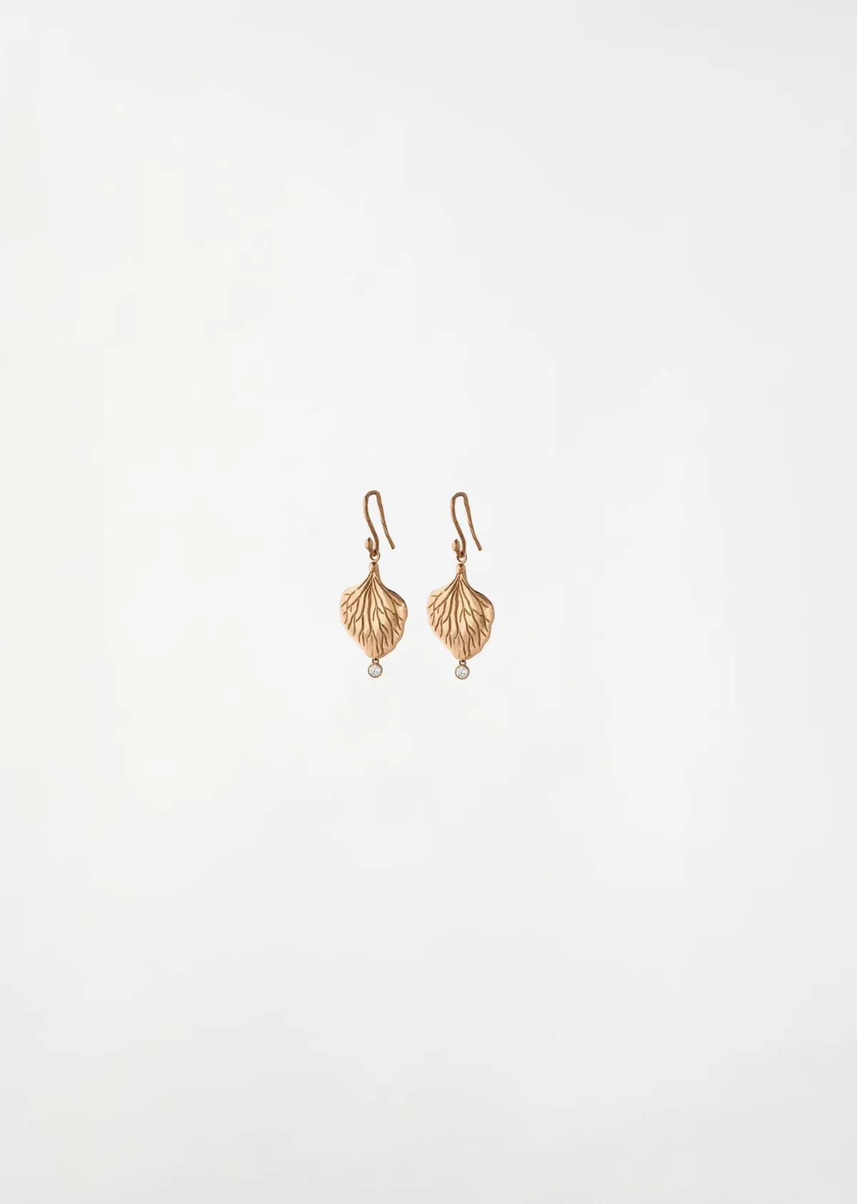 Hydrangea Petal Diamond Earrings 18k Gold by Mira Stella