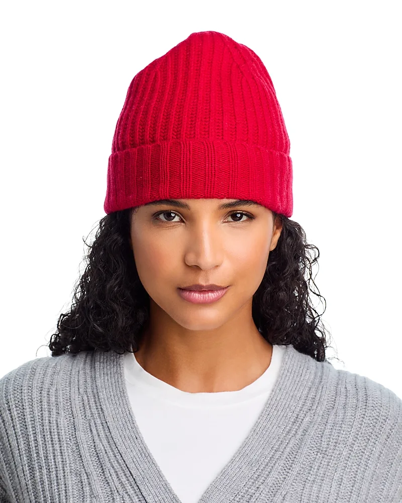 V Fraas Rib Knit Cuff Cashmere Hat