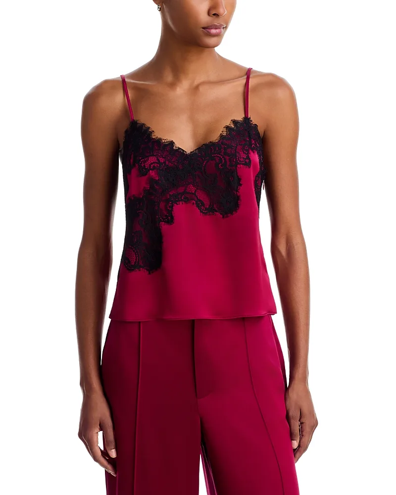 Sael Lace Trim Satin Top by Cinq a Sept