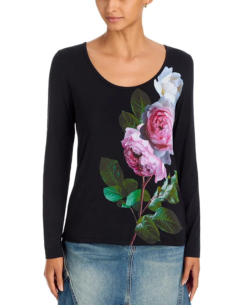 The Janie Favorite Long Sleeve Scoop Neck Tee by Johnny Was
