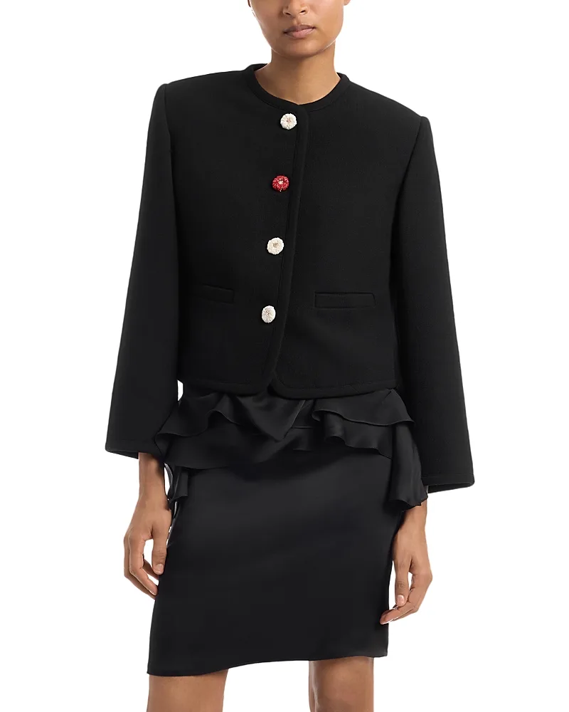 Cora Wool Flower Button Jacket by Liberowe