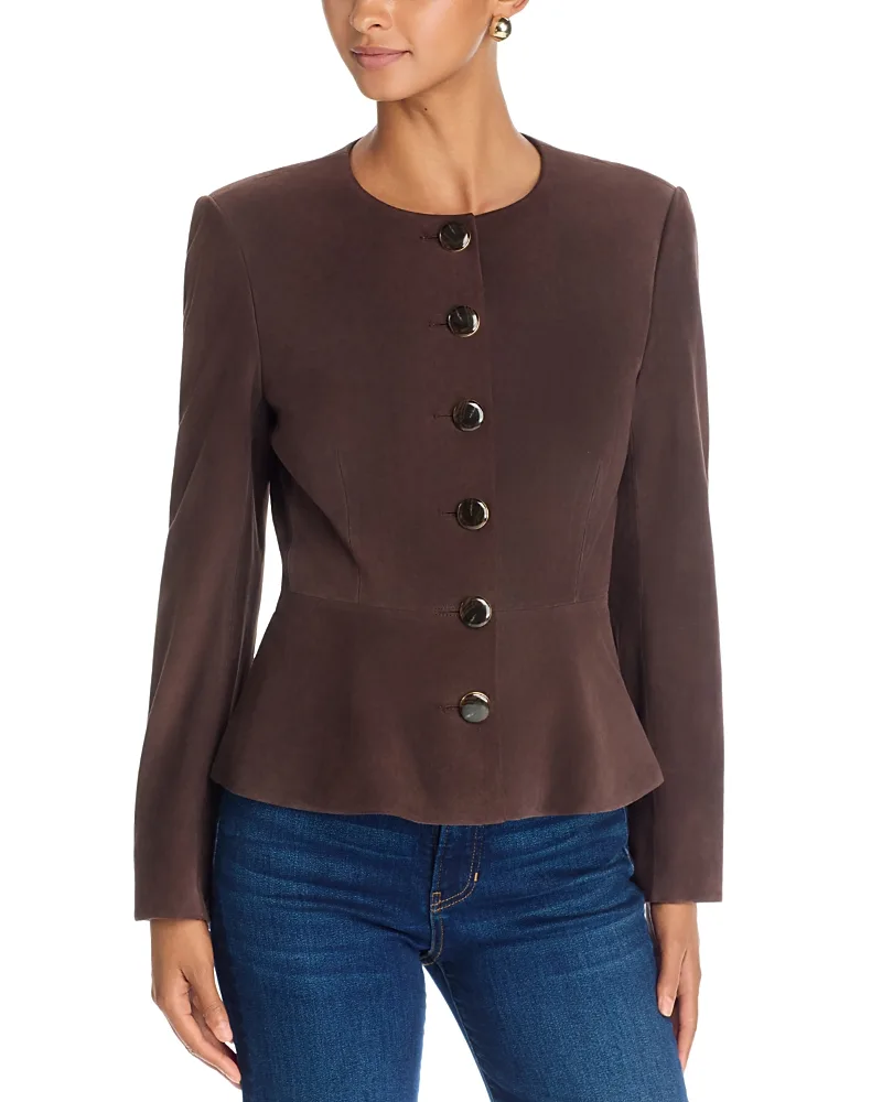 Quinn Leather Peplum Jacket