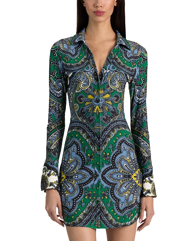Freya Fitted Mini Shirtdress by Alice And Olivia