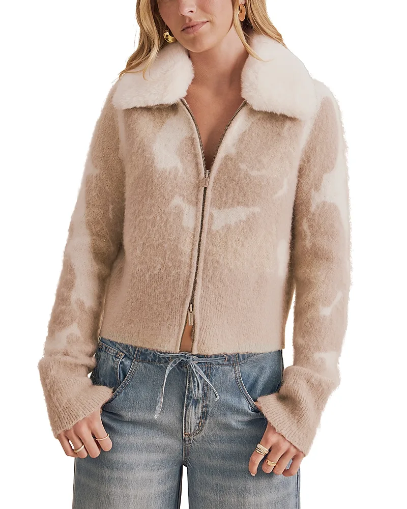Lola Faux Fur Collar Cardigan by Splendid
