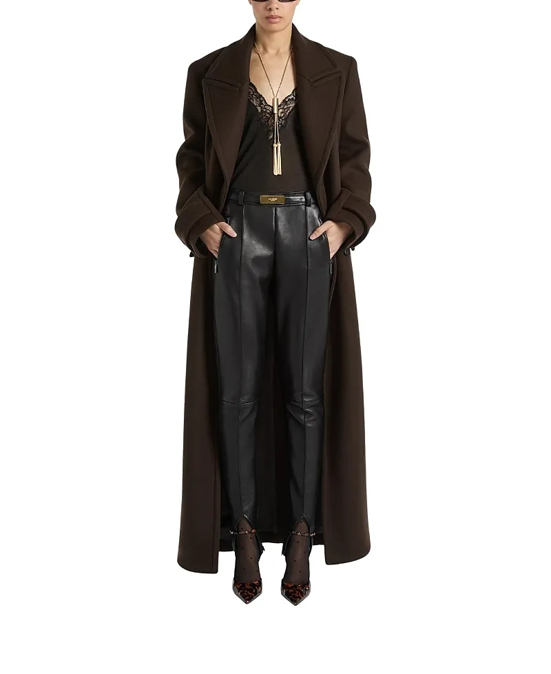 Belted Wool Cloth Coat by Balmain