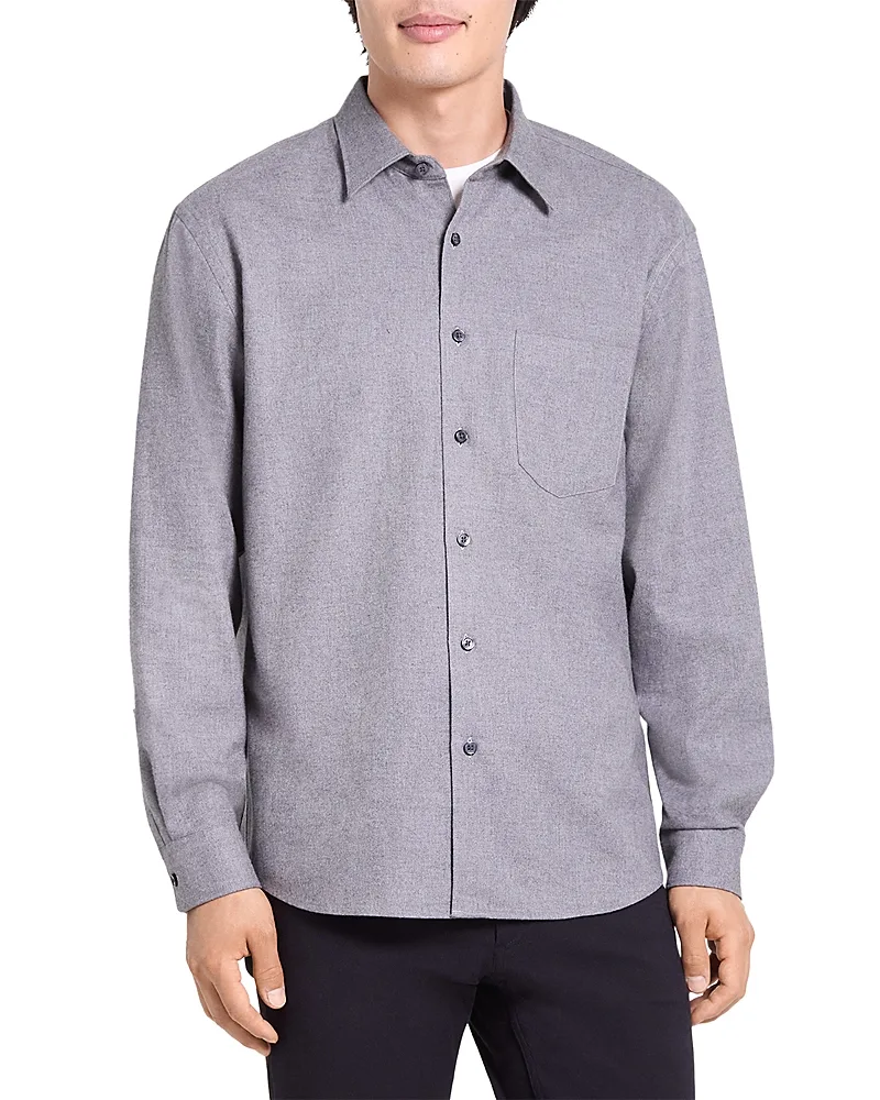 Weekend Short Sleeve Shirt in Spun Flannel by Theory