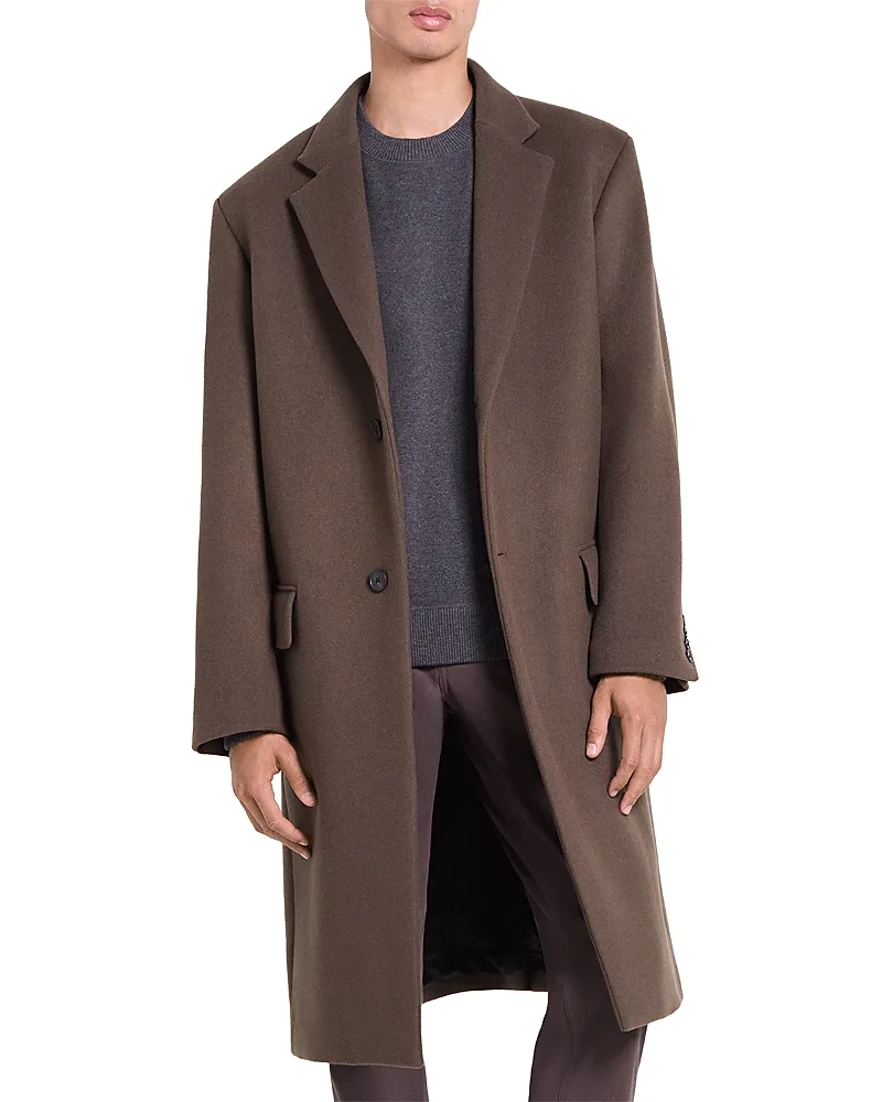Plush Melton Wool Blend Tailored Coat by Theory