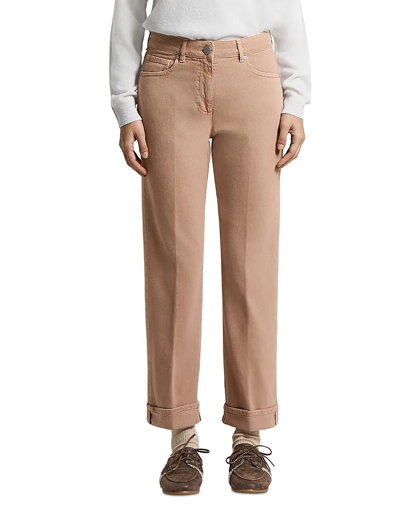 Stretch Cotton Twill Denim Pants by Peserico