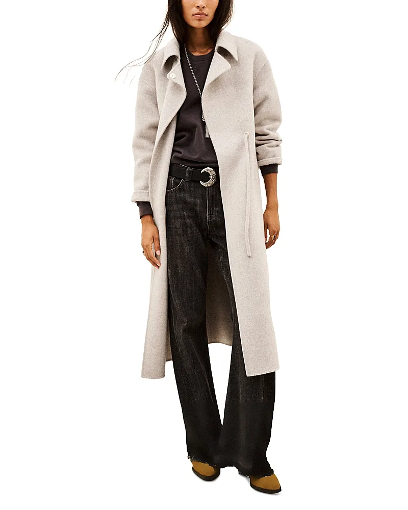 Kate Wool Blend Drawstring Coat by Ba & sh