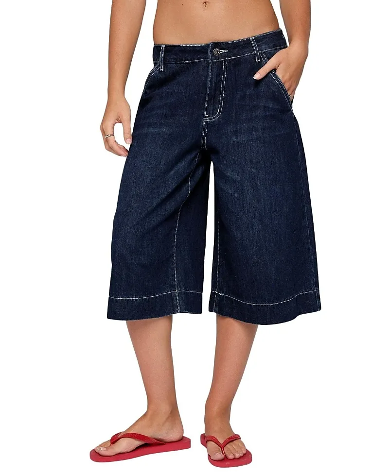 Letty Low Rise Denim Bermuda Shorts by Edikted