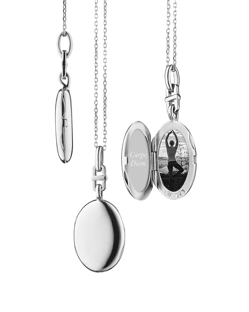 Slim Lockets Oval Pendant Necklace, 16-18 by Monica Rich Kosann