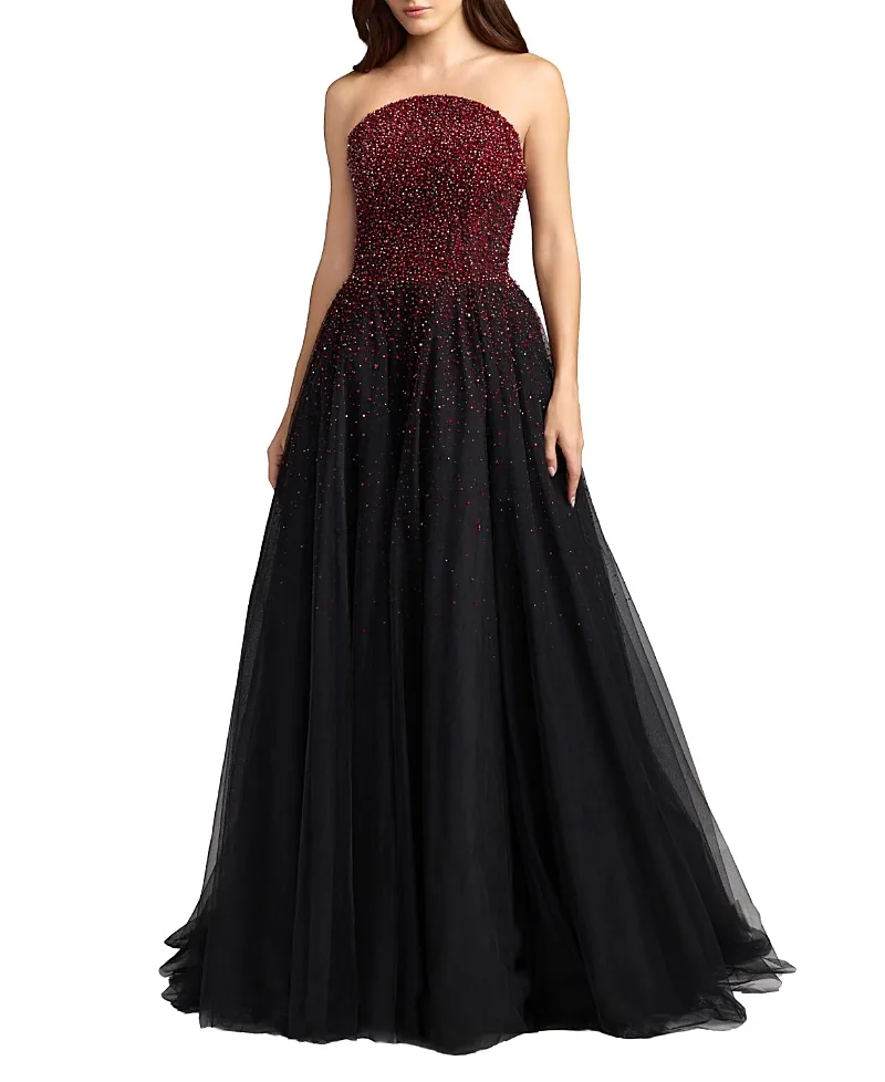 Mac Duggal Embellished Tulle Strapless Ball Gown by M.A.C.