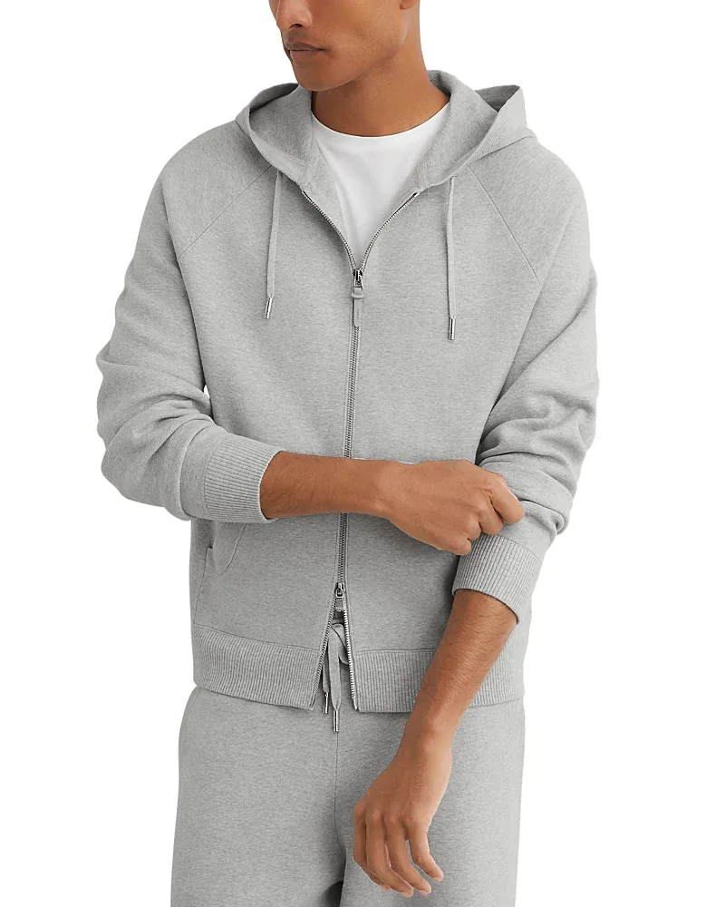 Manchester Full Zip Milano Knit Hoodie by Reiss