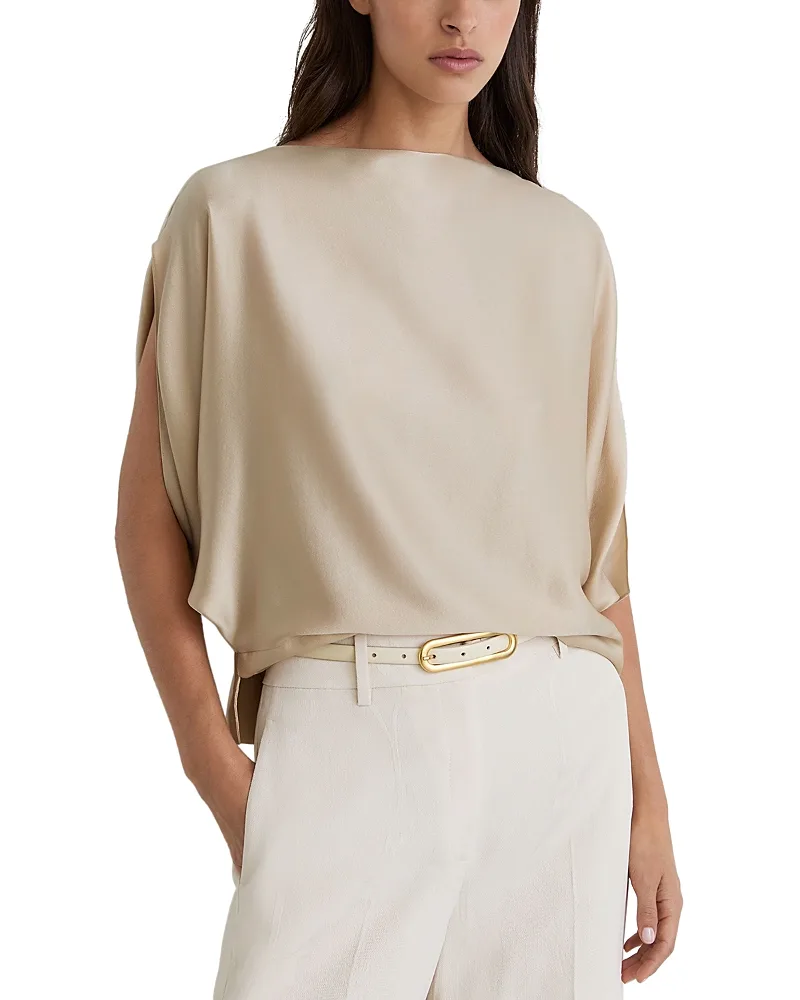Silk Boat Neck Top by Reiss