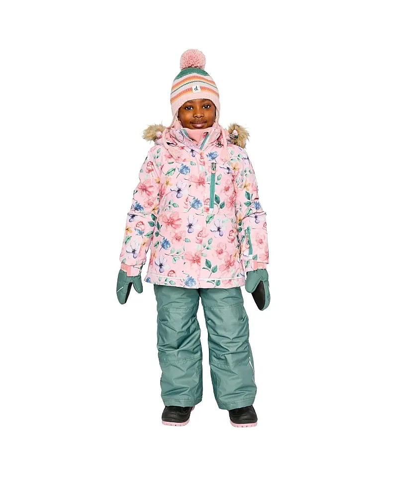 Play Vintage-Like Floral Jacket & Reinforced Pants Two Piece Snowsuit by Deux Par Deux