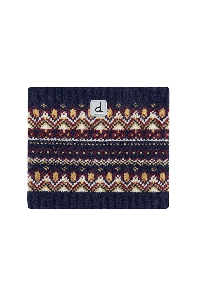 Fair Isle Jacquard Fleece-Lined Knit Neckwarmer by Deux Par Deux