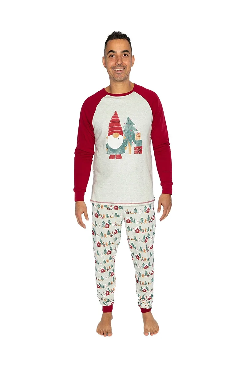 Christmas Holiday Print Two Piece Pajama Set by Deux Par Deux