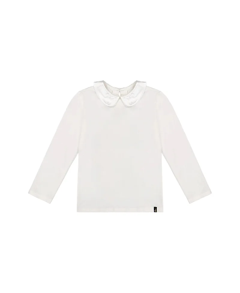 Peter Pan Collar Cotton Long Sleeve T-Shirt by Deux Par Deux